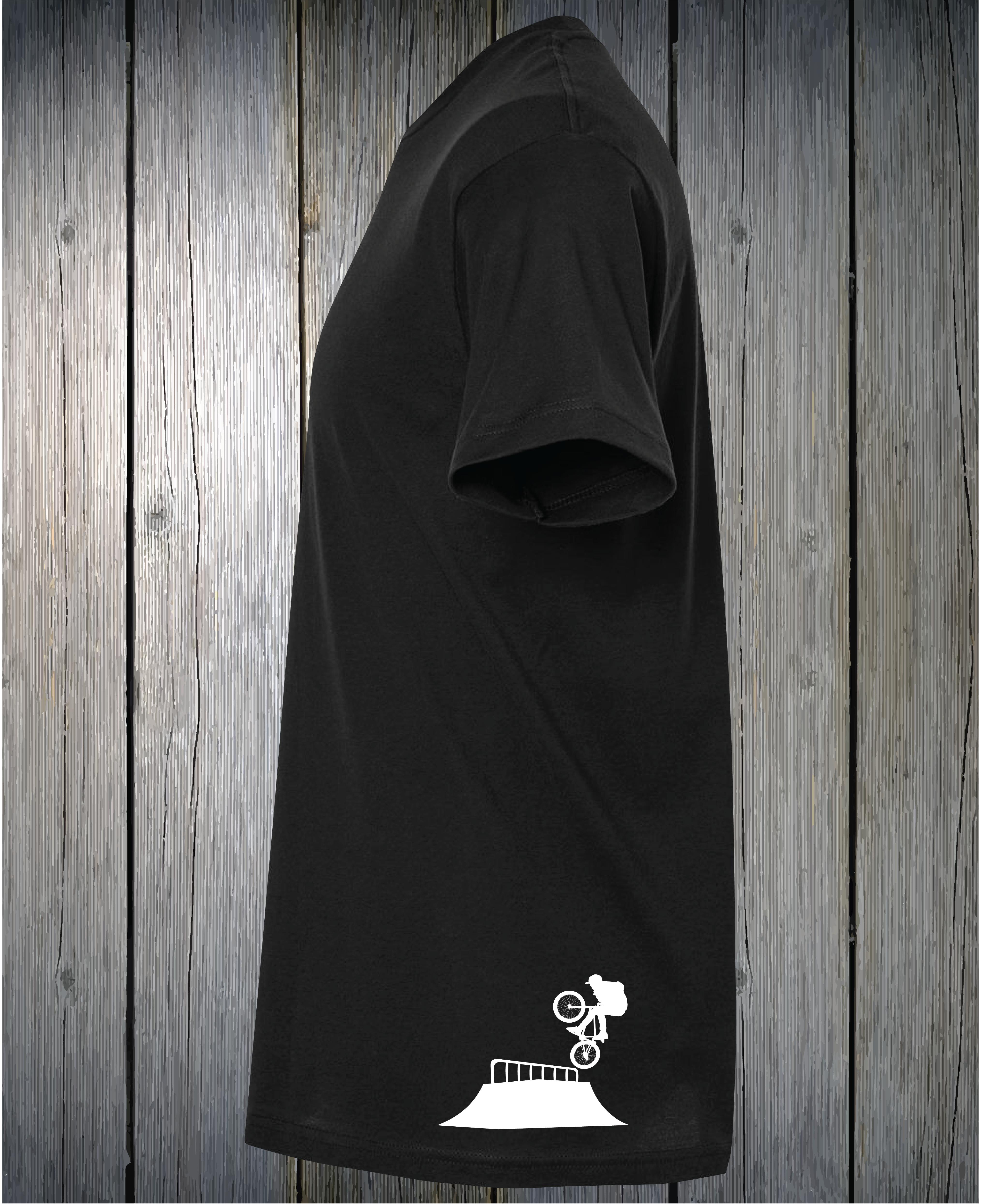 Black T shirt Ride Muncie Hip Print