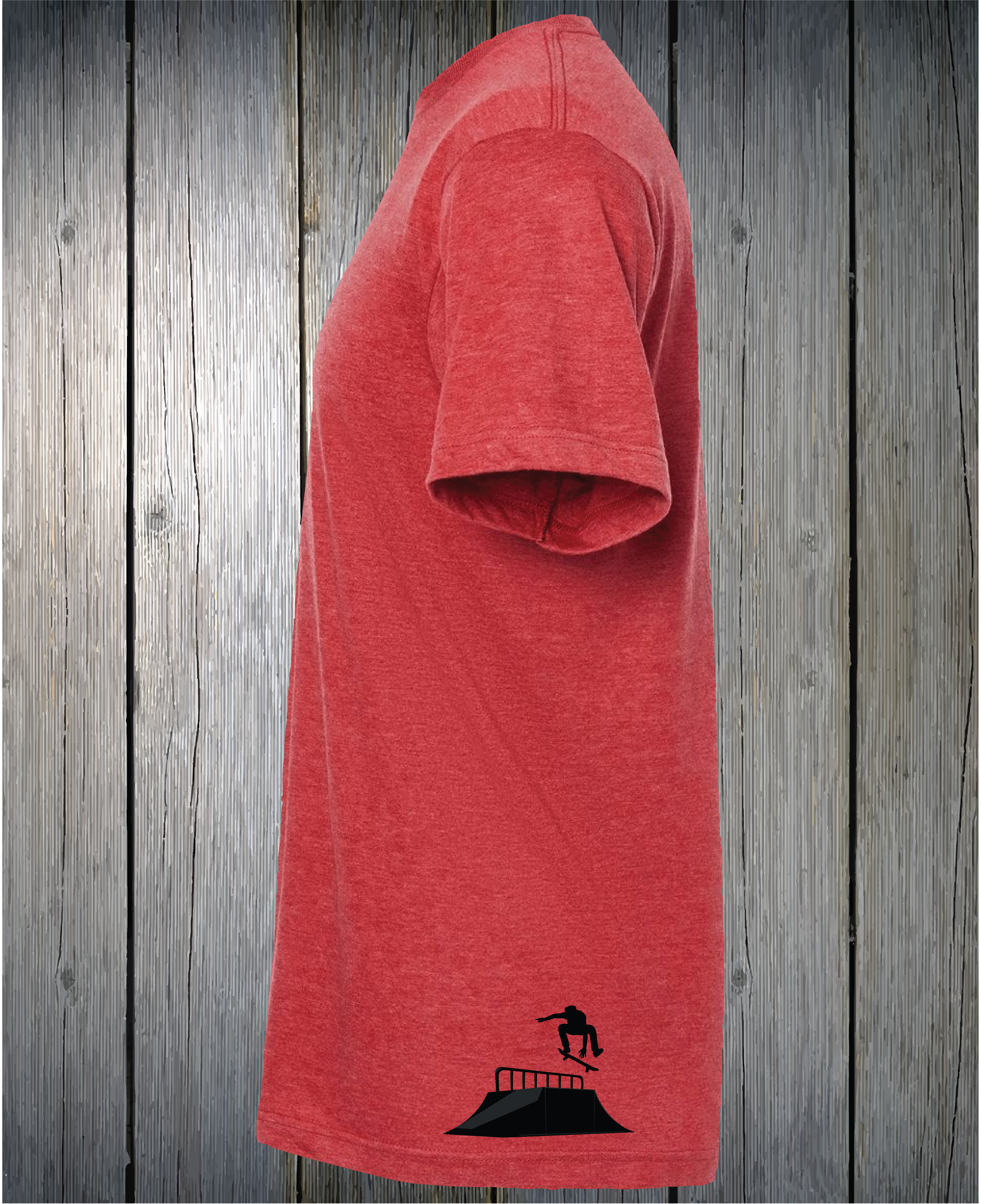 Heather Red T Shirt Skate Hip Print