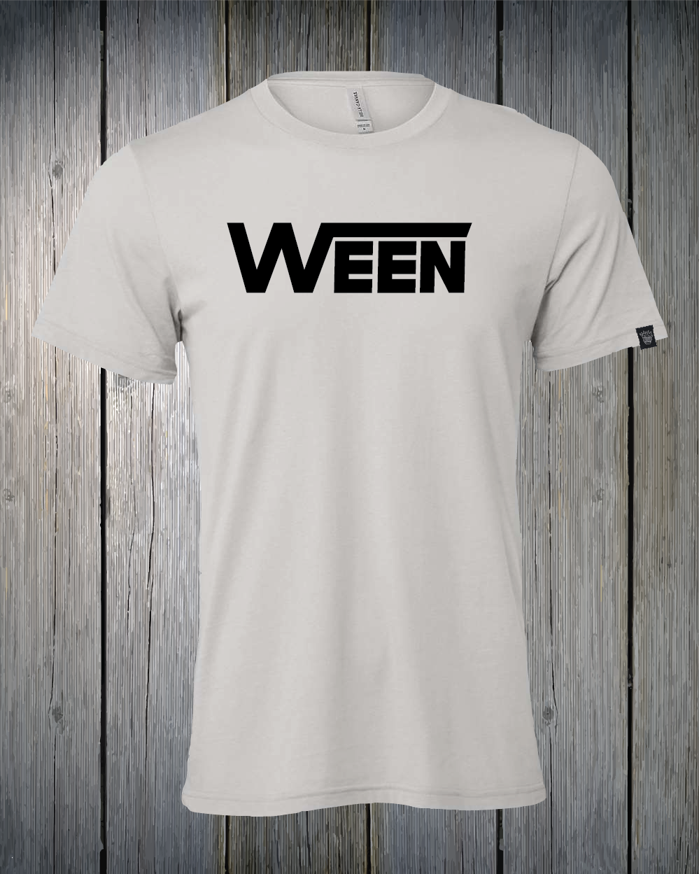 Grey Shirt Black Ween Print