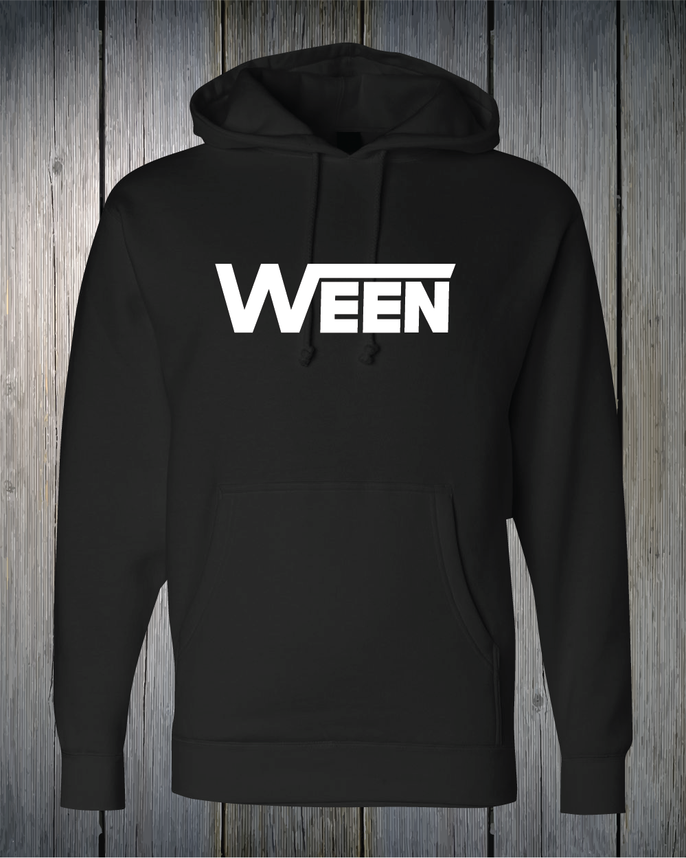 Black Hoodie White Ween Print